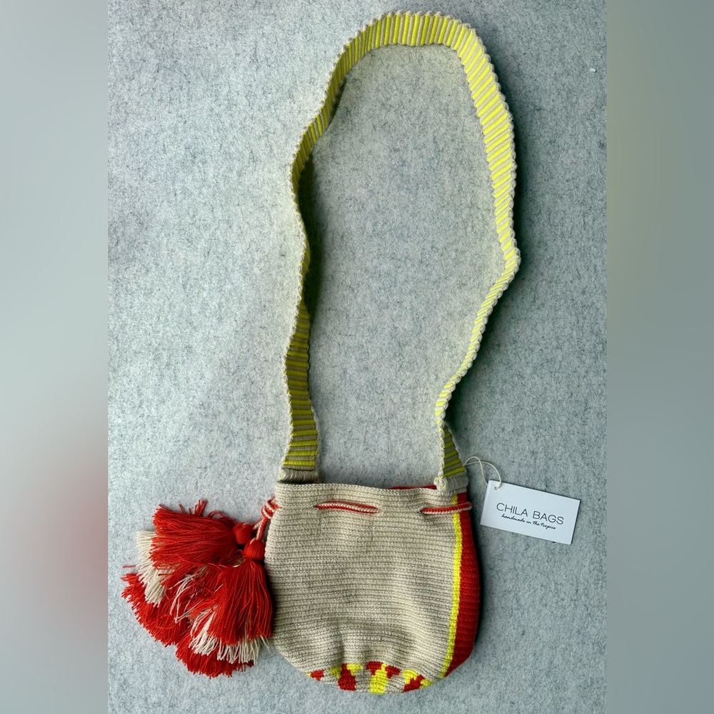 Custom Made Colombia Knit Shoulder Bag with Tassels